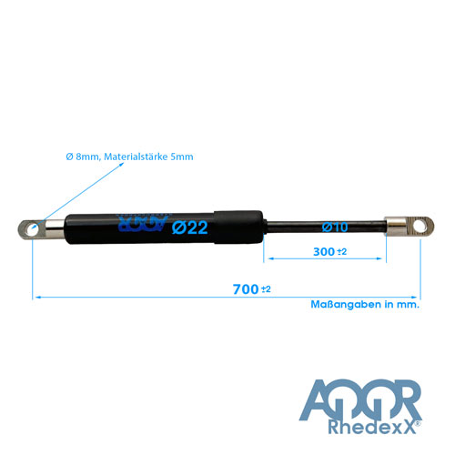 Gasdruckfeder Gasdruckdämpfer Augenaufnahme 700mm/300mm