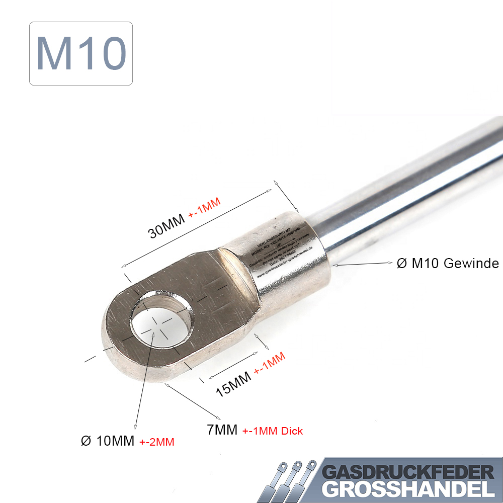 Gasdruckfeder Gasdruckdämpfer Zubehör Augenaufnahme mit M10 