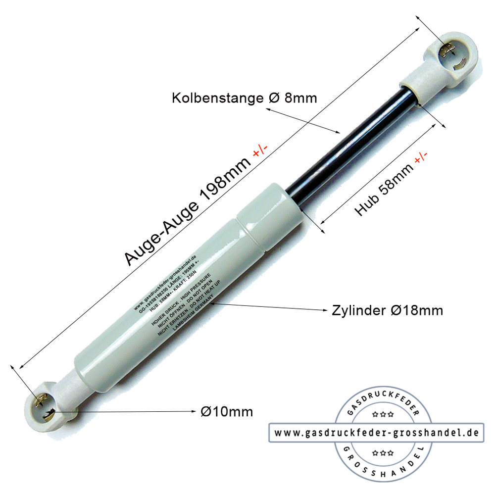 Gasdruckfeder Gasdruckdämpfer Ersatz Möbel Küche LIFTOMAT 198mm