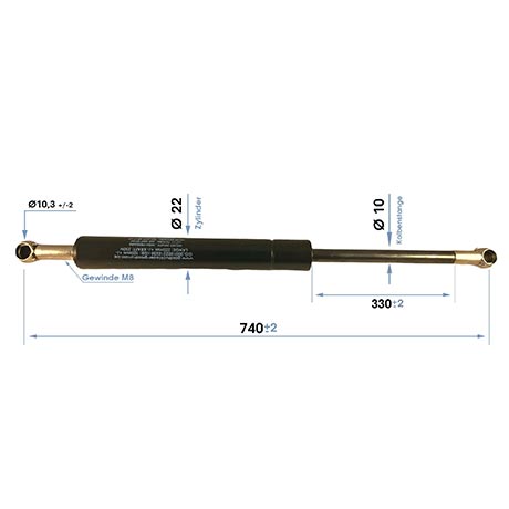 Gasdruckfedern Gasdruckdämpfer Kugelpfanne 740/330/100N-900N