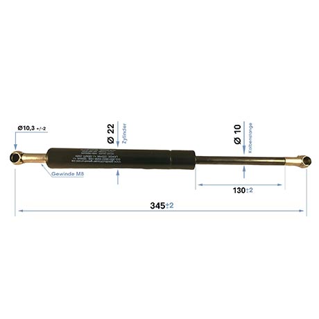 Gasdruckfeder Gasdruckdämpfer Kugelpfanne 345/130/100N-900N