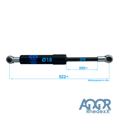 Gasdruckfeder Gasdruckdämpfer Kugelpfanne 522mm/200mm 50N-800N