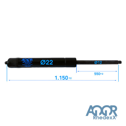 Gasdruckfeder Gasdruckdämpfer mit Gewinde 1.150mm/550mm 100N-1.000N M8
