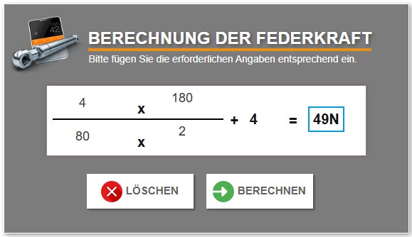 Berechnungsbeispiel Gasdruckfeder Newton Konfigurato